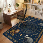 Celestial Constellation Elemental Medallion Rug - office