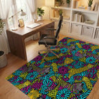 Magenta Yellow Energetic Rug - office