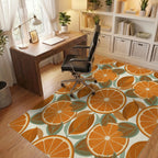 Graphic Citrus Cream Saffron Rug - office