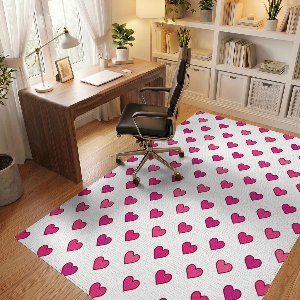 White Pink Minimalist Rug - office