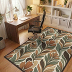 Green Brown Contains Rug - office