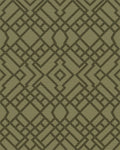 Olive Green Interlocking Geometric Lattice Rug - Cutout View