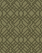Olive Green Interlocking Geometric Lattice Rug - Cutout View