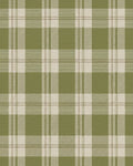 Olive Tan Plaid Squares Rug - Cutout View