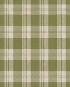 Olive Tan Plaid Squares Rug - Cutout View