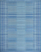 Ombre Blue Checked Gradient Rug - Cutout View