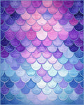 Ombre Mermaid Scale Watercolor Rug - Cutout View