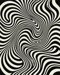Optical Illusion Black Cream Swirl Rug - Cutout View