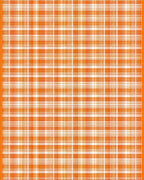 Orange White Plaid Classic Pattern Rug - Cutout View