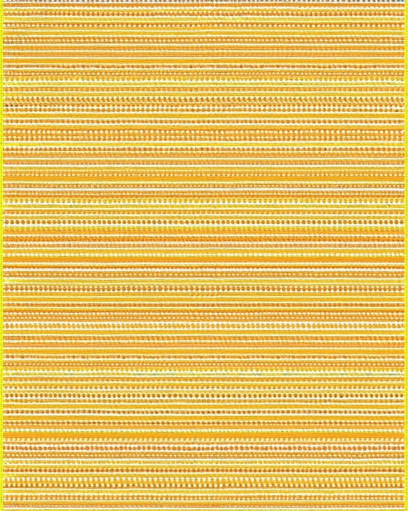 Orange Yellow Striped Dot Rug - Cutout View