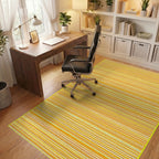Orange Yellow Striped Dot Rug - Office View