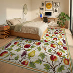 Orchard Apples Pears Grapes Pattern Rug Bedroom View