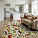 Orchard Apples Pears Grapes Pattern Rug Living Room View