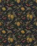Orchard Lemons Cherries Botanical Dark Rug - Cutout View