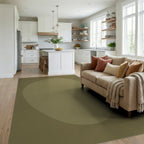 Organic Ochre Soft Curve Rug Living Room View