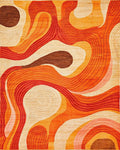 Organic Warm Tones Swirl Rug - Cutout View