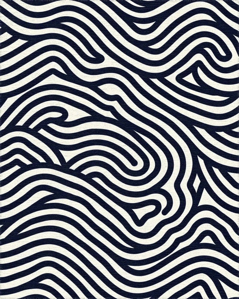 Organic Wavy Line Pattern Rug - Cutout View