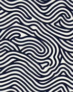 Organic Wavy Line Pattern Rug - Cutout View