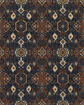 Ornate Earthy Jewel Tone Medallions Rug - Cutout View