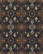 Ornate Earthy Jewel Tone Medallions Rug - Cutout View