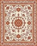 Ornate Floral Border Classic Design Rug - Cutout View
