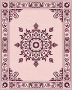 Ornate Floral Mandala Border Design Rug - Cutout View
