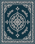 Ornate Floral Medallion Inlaid Geometric Rug - Cutout View
