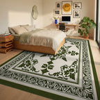 Ornate Floral Medallion Pattern Rug Bedroom View