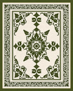 Ornate Floral Medallion Pattern Rug - Cutout View