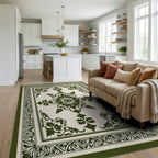 Ornate Floral Medallion Pattern Rug Living Room View