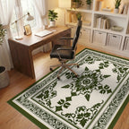 Ornate Floral Medallion Pattern Rug Office View