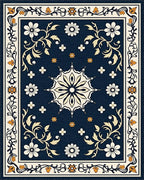 Ornate Floral Medallion Scroll Rug - Cutout View