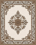 Ornate Floral Scroll Pattern Rug - Cutout View