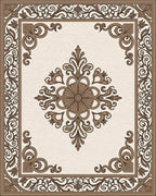 Ornate Floral Scroll Pattern Rug - Cutout View