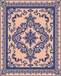 Ornate Floral Scrollwork Patterned Rug - Cutout View