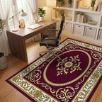 Ornate Floral Swirl Detailed Rug - Office View