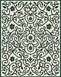 Ornate Floral Swirls Pattern Rug - Cutout View