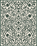 Ornate Floral Swirls Pattern Rug - Cutout View