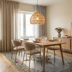 Ornate Gold Floral Centerpiece Rug Dining Room View