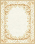 Ornate Gold Scroll Border Rug - Cutout View