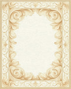 Ornate Gold Scroll Border Rug - Cutout View