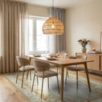 Ornate Gold Scroll Border Rug - Dining Room View