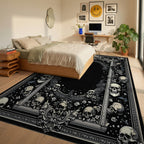 Ornate Gothic Skull Frame Rug - Bedroom View