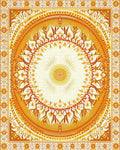 Ornate Orange Mandala Floral Rug - Cutout View