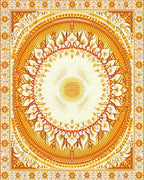 Ornate Orange Mandala Floral Rug - Cutout View