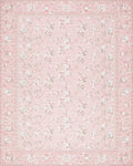 Ornate Pink Floral Garden Rug - Cutout View