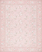 Ornate Pink Floral Garden Rug - Cutout View