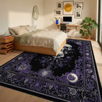 Ornate Purple Skull Gothic Rug - Bedroom View