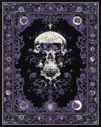 Ornate Purple Skull Gothic Rug - Cutout View