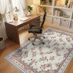 Ornate Rosa Garland Scatter Rug - Office View